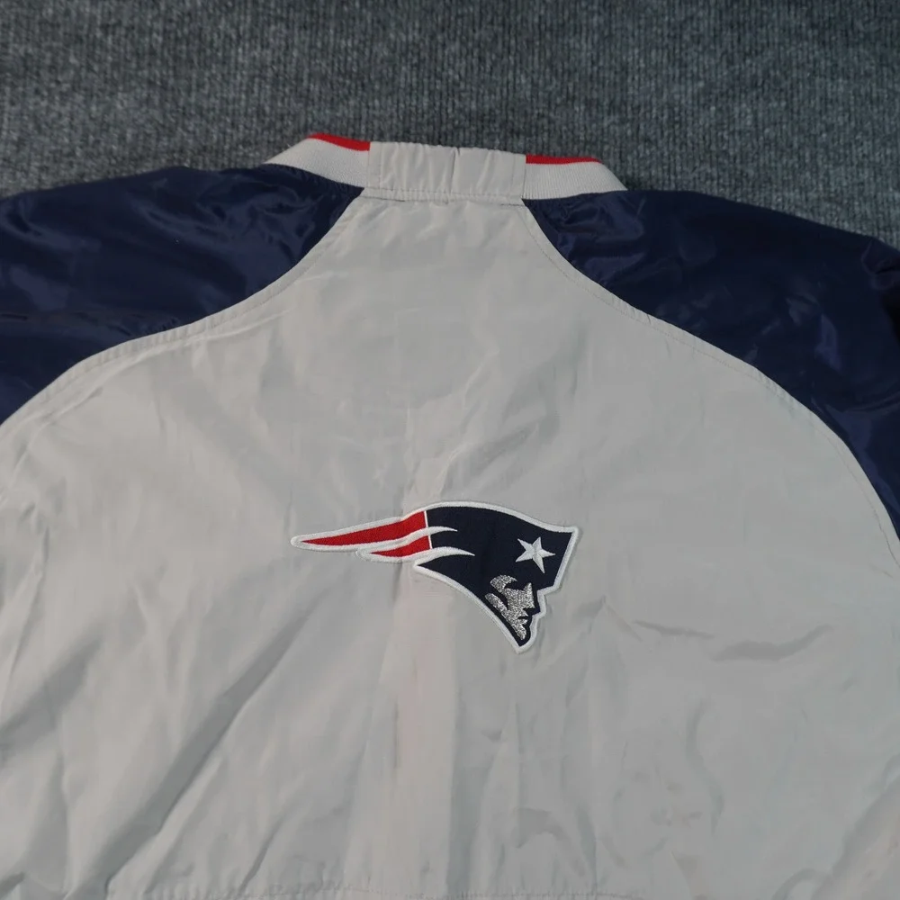 Reebok Windbreaker Pullover Mens Medium Blue New England Patriots NFL Side Zip